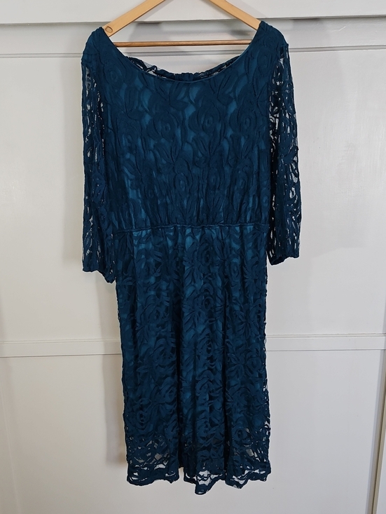 Ing Dresses & Skirts - Teal Blue Lace Midi Dress
